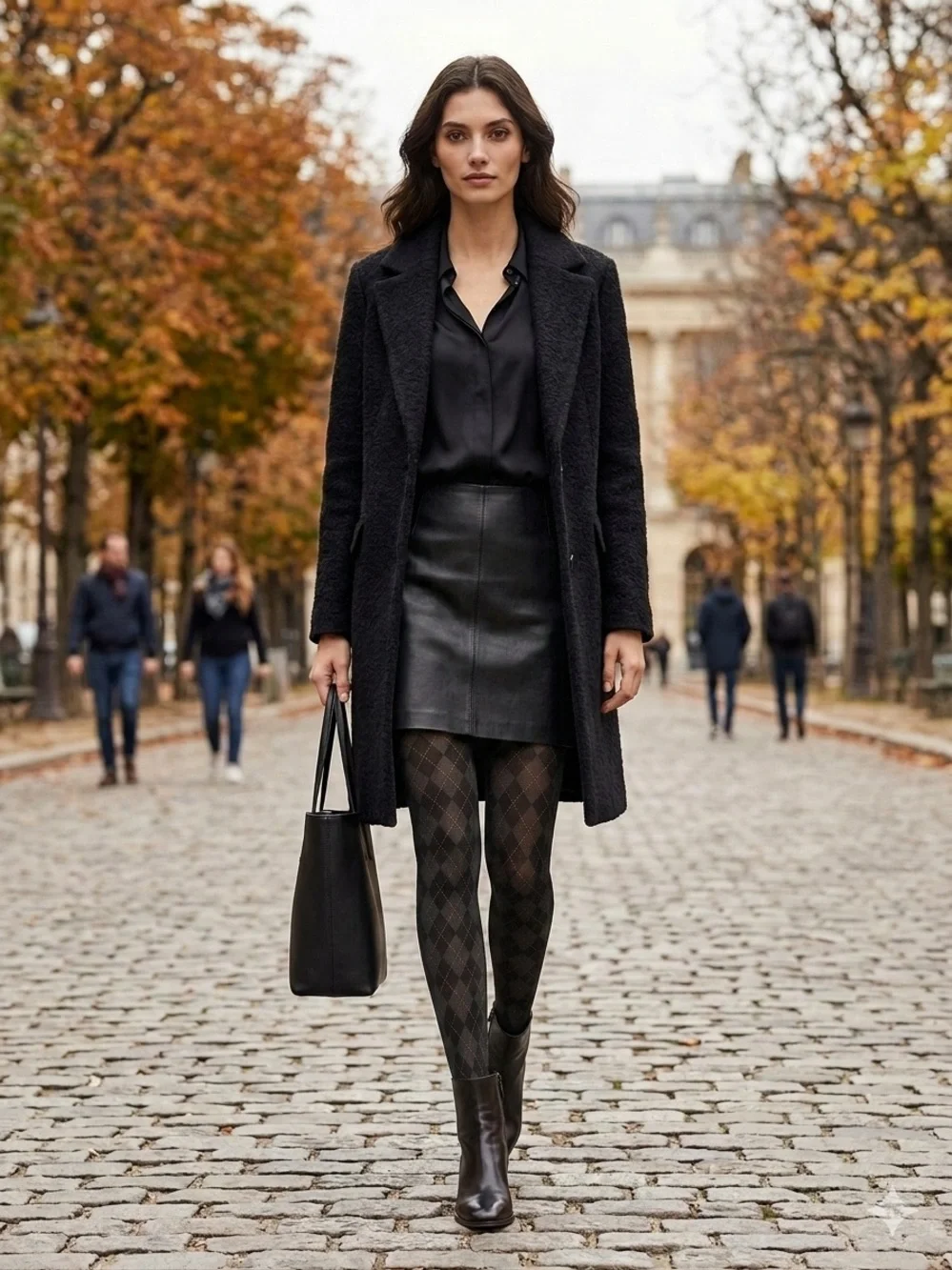 1536. FREE PEOPLE Diamond print tights in Black Sz M/L NWT $38